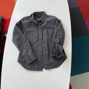 Madewell Shirt womens 6 Gray Fitted Button Down Long Sleeve Modern Minimal